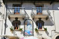 Religious image on the facade of a house in a village in Abruzzo, Italy