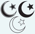 Religious Islamic Star and Crescent Royalty Free Stock Photo