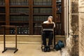 Religious jew reading Torah in Cave Synagogue n Jerusalem, Israel