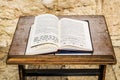 Religious Jewish Book of lies amid the wailing wall in Jerusalem