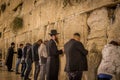 The religious Jewish people praying at Western wall at Jerusalem Old Town in Israel. Royalty Free Stock Photo