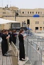 Religious Jewish women pray by the Western Wall in the Old City of Jerusalem.
