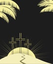 Religious Lent symbols flat vector background