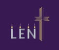 Religious Lent symbols flat vector background