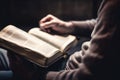 A religious man reading and studding the bible with blurred background Generative AI Illustration Royalty Free Stock Photo