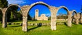 Religious monuments of Italy - Abbey San Vincenzo al Volturno in Royalty Free Stock Photo