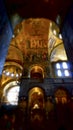 Religious mosaic painting on the dome of St. Marco Church intern Royalty Free Stock Photo