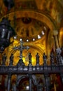 Religious mosaic painting on the dome of St. Marco Church intern