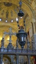 Religious mosaic painting on the dome of St. Marco Church intern Royalty Free Stock Photo