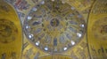 Religious mosaic painting on the dome of St. Marco Church intern Royalty Free Stock Photo