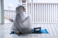 Religious Muslim woman praying to the Allah Royalty Free Stock Photo