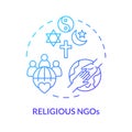 Religious NGOs blue gradient concept icon