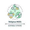 Religious NGOs multi color concept icon