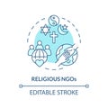 Religious NGOs soft blue concept icon