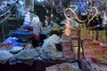 Religious objetcs for worshipping Goddess Laxmi, Saraswati and God Ganesha are displayed for sale at famous Sardar Market and