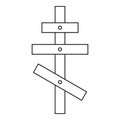 Religious orthodox cross icon, outline style