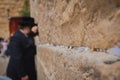 Religious orthodox praying at the Western Wall in the old ci Royalty Free Stock Photo