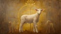 Religious painting of both Judaism and Christianity, lamb as a symbol of innocence and purity.