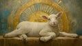 Religious painting of both Judaism and Christianity, lamb as a symbol of innocence and purity.