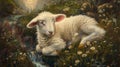 Religious painting of both Judaism and Christianity, lamb as a symbol of innocence and purity.