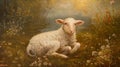 Religious painting of both Judaism and Christianity, lamb as a symbol of innocence and purity.