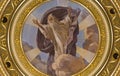 Religious painting of God on top of dome in St. Stephen`s Basilica