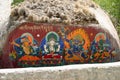 Religious painting at Sera Monastery in Tibet Royalty Free Stock Photo