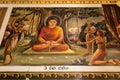 Religious Paintings Inside of Buddhist Temple in Mirissa Sri Lan