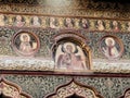 Religious paintings in Stavropoleos monastery in Bucharest Romania. Royalty Free Stock Photo