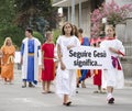 Religious parade in Italy. The feast of St.Giustin Royalty Free Stock Photo