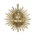 religious pendant sculpture of rays of the golden sun god king