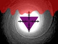 Religious persecution purple triangles Royalty Free Stock Photo