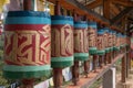 Religious prayer wheels, Bhutan