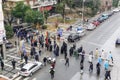 Street procession of Greek Old Calendarists, celebrating epiphany day in Thesaloniki, Greece.