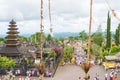 Religious procession at Pura Besakih Temple in Bali, Indonesia Royalty Free Stock Photo