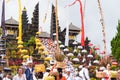 Religious procession at Pura Besakih Temple in Bali, Indonesia Royalty Free Stock Photo