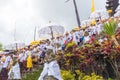 Religious procession at Pura Besakih Temple in Bali, Indonesia Royalty Free Stock Photo