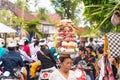 Religious procession at Pura Besakih Temple in Bali, Indonesia Royalty Free Stock Photo