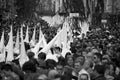 Religious processions in Seville, Spain, during Easter holy week Royalty Free Stock Photo