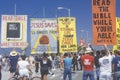 Religious right marchers holding signs, Santa Monica, California