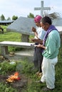 Religious ritual of Guatemalan Ixil Indian priests