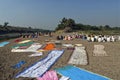 Religious ritual place on the shore of two river confluence of river bhima and nira