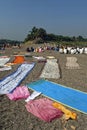 Religious ritual place on the shore of two river confluence of river bhima and nira