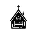 Religious shelter black glyph icon