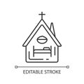 Religious shelter linear icon