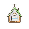 Religious shelter RGB color icon