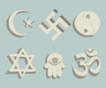 Religious signs doodle vector