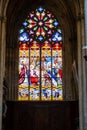 Religious Stained glass. Tours`s cathedral.