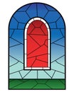 Religious stained glass window