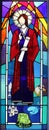 Religious stained glass window with Saint Luke, Queensland, Australia